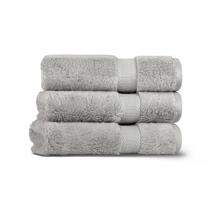 Mijölnir Toalla de Manos Fancy, Gris Claro, Algodón/Lyocell, 550 gr/m², 40 x 71 cm